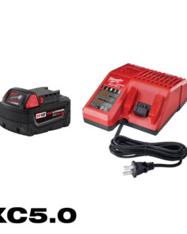 Kit Cargador y Batería Milwaukee M18 XC 5.0 Ah – 48-59-1850